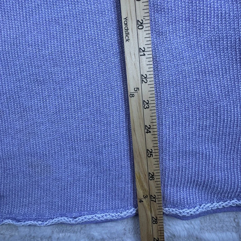 Soft Surroundings Lavender Waffle Knit Henley Hoodie Tunic Purple 3/4 Sleeve Top